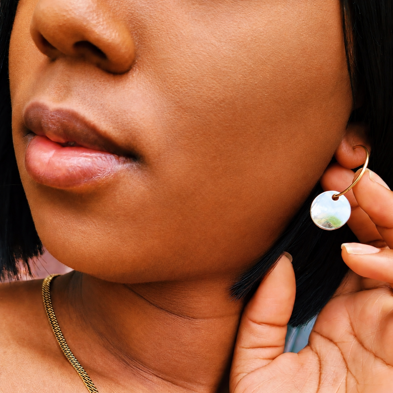 Ariadne 3-in-1 Hoops styled on a model